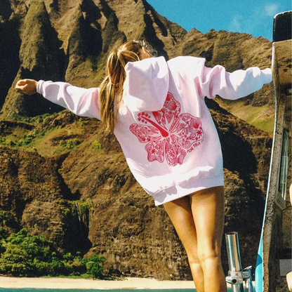Viral Pink Palm Puff Hoodie
