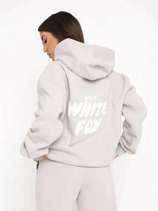 WHITE FOX TRACKSUIT SET (FREE SWEATPANTS)